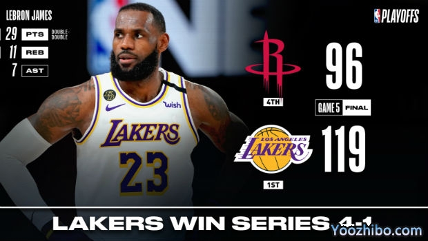 <a href=/lanqiuzhoubian/lakers/ target=_blank class=infotextkey>湖人</a>大胜<a href=/lanqiuzhoubian/rockets/ target=_blank class=infotextkey>火箭</a>大比分4-1晋级西决